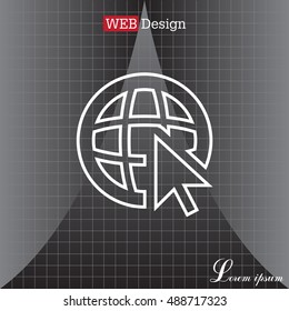 Globe (go to web)  line icon. 