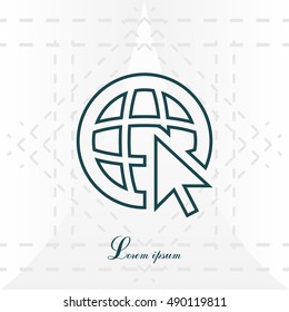 Globe (go to web)  line icon. 