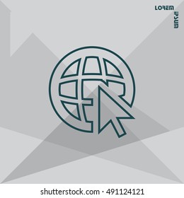 Globe (go to web)  line icon. 