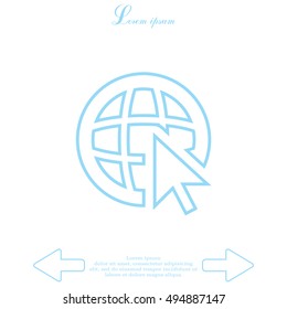 Globe (go to web)  line icon. 