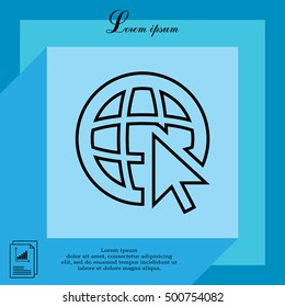 Globe (go to web)  line icon. 