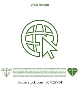 Globe (go to web)  line icon. 