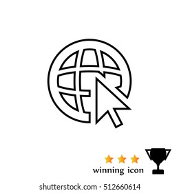 Globe (go to web)  line icon. 