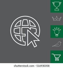 Globe (go to web)  line icon. 