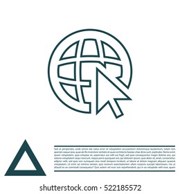 Globe (go to web)  line icon. 