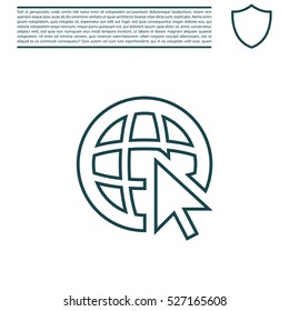 Globe (go to web)  line icon. 