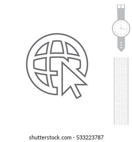 Globe (go to web)  line icon. 