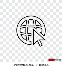 Globe (go to web)  line icon. 