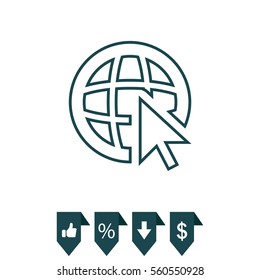 Globe (go to web)  line icon. 