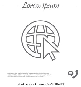Globe (go to web)  line icon. 