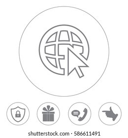 Globe (go to web)  line icon. 