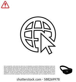 Globe (go to web)  line icon. 