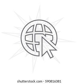 Globe (go to web)  line icon. 