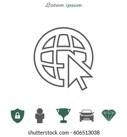 Globe (go to web)  line icon. 