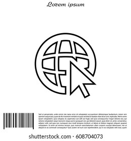 Globe (go to web)  line icon. 