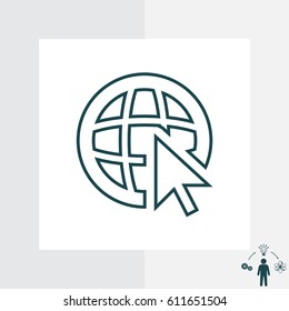 Globe (go to web)  line icon. 