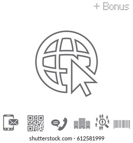 Globe (go to web)  line icon. 