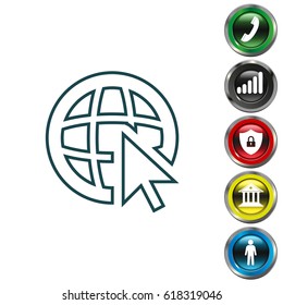 Globe (go to web)  line icon. 
