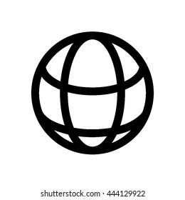 Globe (go to website), web icon. Vector design. 