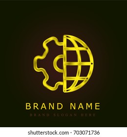 Globe golden metallic logo