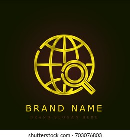 Globe golden metallic logo