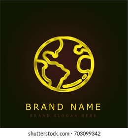 Globe golden metallic logo
