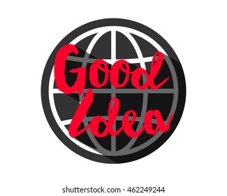 globe good idea typography typographic creative writing text image