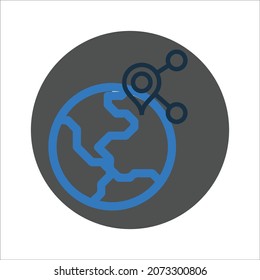 Globe gps or location icon