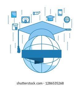 globe and graduation cap