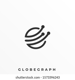 Globe Graph Illustration Vector Template. Suitable for Creative Industry, Multimedia, entertainment, Educations, Shop, and any related business