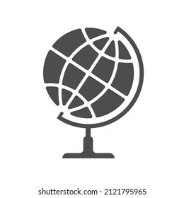 Globales Grafiksymbol. Model planet Earth zeichen einzeln auf weißem Hintergrund. Vektorgrafik