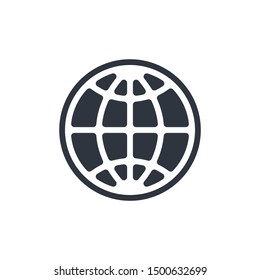 Globe graphic Icon. Web sign isolated on white background. Internet symbol. Vector illustration
