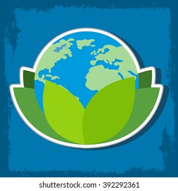 Globe in the green foliage logo.