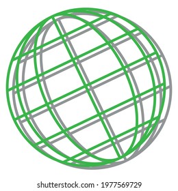 Globe in green and gray, earth and recycling logo