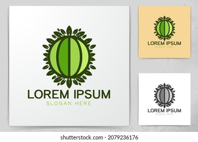 Globe green world and leaf save earth Logo Designs Inspiration Isolated on White Background