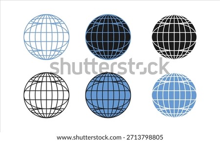 Globe Grid Earth Wireframe World Map Sphere Vector