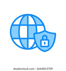 Globe Grid Icon Ilustración vectorial de color azul