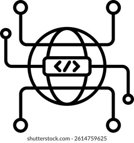 Globe Grid Line Vector Icon Design