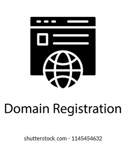 Globe grid over web page, internet browser glyphicon 