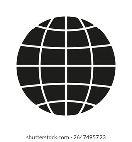 Ícone Sólido da Grade Globo. Conectividade Global, Rede Mundial E Símbolo De Silhueta De Comunicação Internacional. Representação da Terra. Ilustração de vetor isolada.