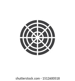 Globe grid top view vector icon. filled flat sign for mobile concept and web design. Geography globe glyph icon. Symbol, logo illustration. Vector graphics