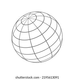 Globe Grid vector globe grid illustration isolated on white background.