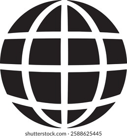 Globe Grid Vector Illustration Isolated on White