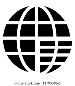 
Globe grid or world sphere glyph design icon 
