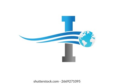 Globe with H latter logo design template