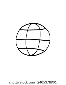 globe hand draw icon, vector best line icon.