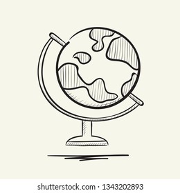 Globe. Hand drawn vector illustration.