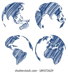 Globe Hand Drawn Vector Illustrator