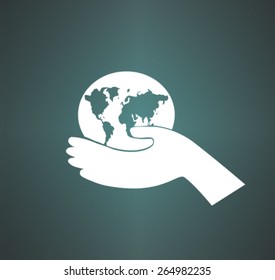 globe in the hand icon
