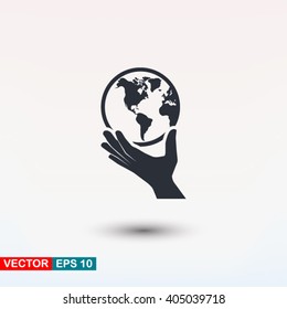 Globe In Hand Icon